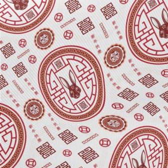 Chinese Year Of The Rabbit Pat Midweight Cotton Poplin