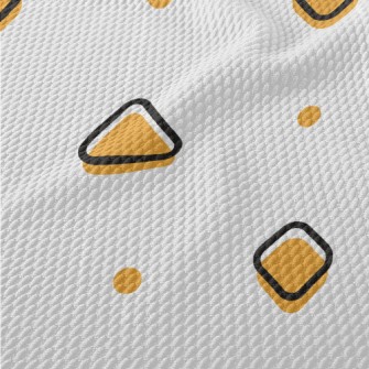 Orange Geometric Shapes Birdseye Piqué