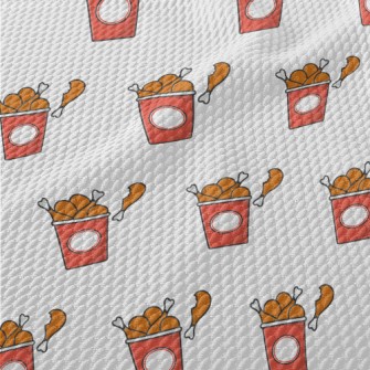 Delicious Cartoon Fried Chicke Birdseye Piqué