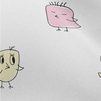 Abstract Hand Drawn Bird Chiffon