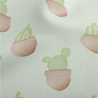 Watercolor Hand Drawn Cactus Athletic Mesh Flat Back