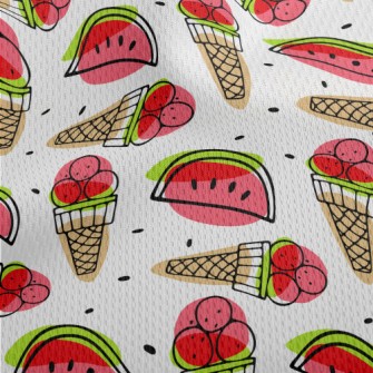Watermelon Flavored Ice Cream Athletic Mesh Flat Back