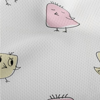 Abstract Hand Drawn Bird Athletic Mesh Flat Back