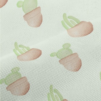 Watercolor Hand Drawn Cactus Performance Linen
