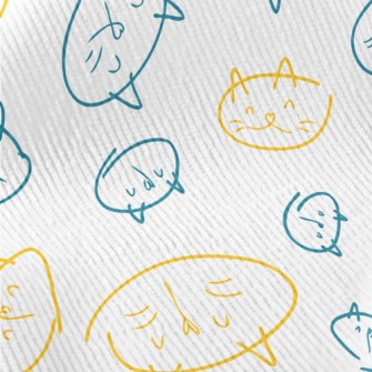 Hand Drawn Cat Face Standard Corduroy