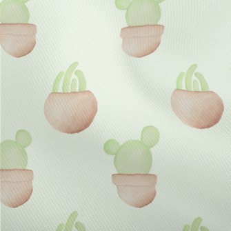 Watercolor Hand Drawn Cactus Dobby