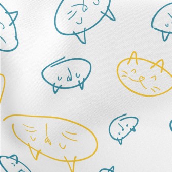 Hand Drawn Cat Face Stretch Ponte