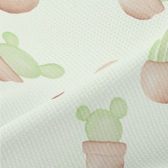 Watercolor Hand Drawn Cactus Piqué