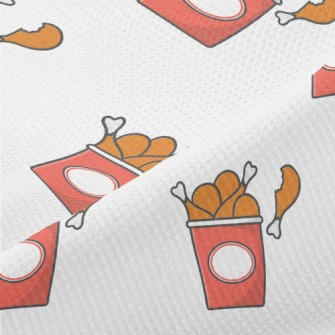 Delicious Cartoon Fried Chicke Piqué