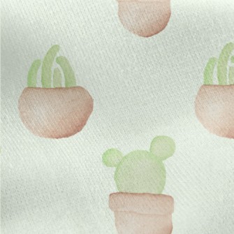 Watercolor Hand Drawn Cactus Jersey Backed Fleece