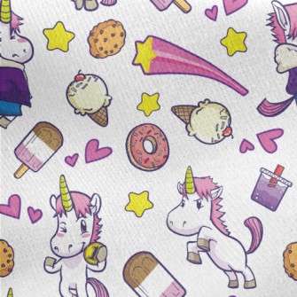 Unicorns And Desserts Jersey Backed Fleece