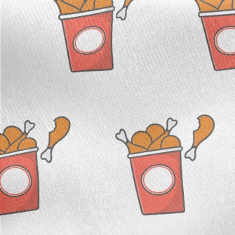 Delicious Cartoon Fried Chicke Jersey Backed Fleece