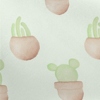 Watercolor Hand Drawn Cactus Pongee