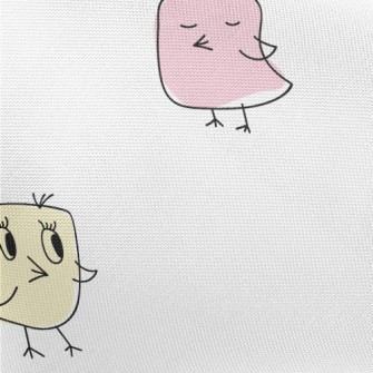 Abstract Hand Drawn Bird Pongee