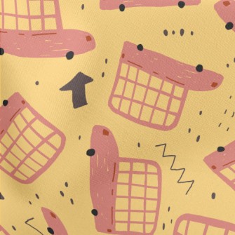 Crayon Graffiti Bus Lightweight Cotton Poplin