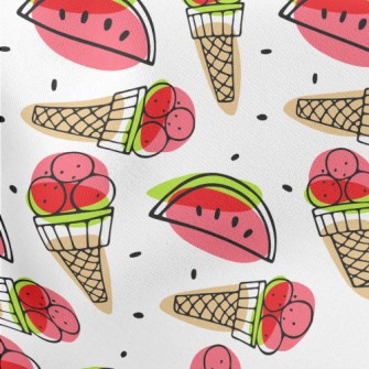 Watermelon Flavored Ice Cream Lightweight Cotton Poplin