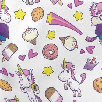 Unicorns And Desserts Lightweight Cotton Poplin