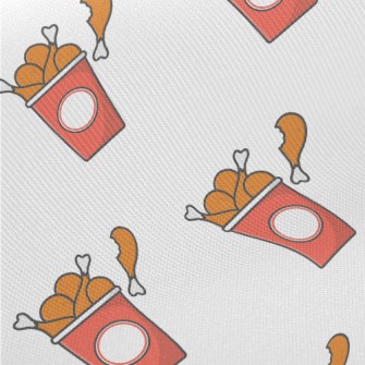 Delicious Cartoon Fried Chicke Midweight Cotton Poplin