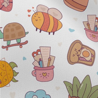 Cute Animal And Plant Campus Chiffon