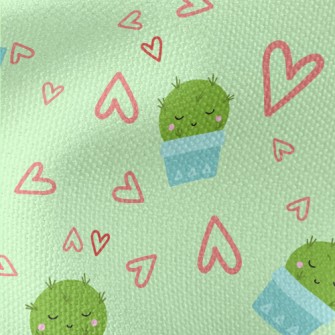 Cute Cactus With Closed Eyes Waterproof Canvas