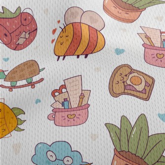 Cute Animal And Plant Campus Athletic Mesh Flat Back