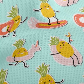 Holiday Pineapple Sticker Athletic Mesh Flat Back