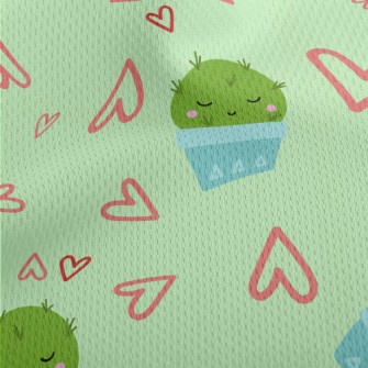 Cute Cactus With Closed Eyes Athletic Mesh Flat Back