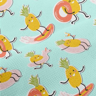 Holiday Pineapple Sticker Performance Linen