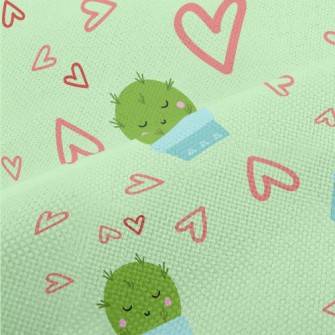 Cute Cactus With Closed Eyes Performance Linen