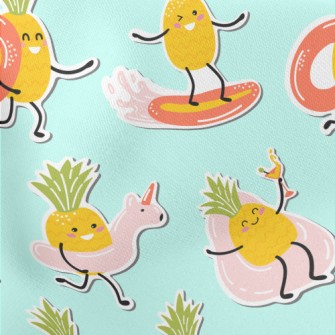 Holiday Pineapple Sticker Stretch Ponte