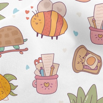 Cute Animal And Plant Campus Micro Fleece