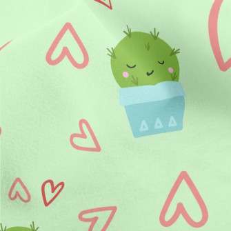 Cute Cactus With Closed Eyes Micro Fleece