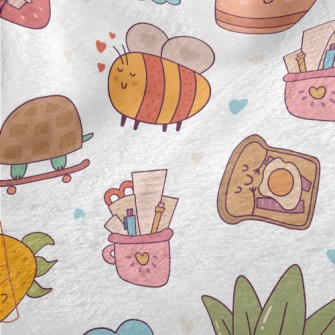 Cute Animal And Plant Campus Minky