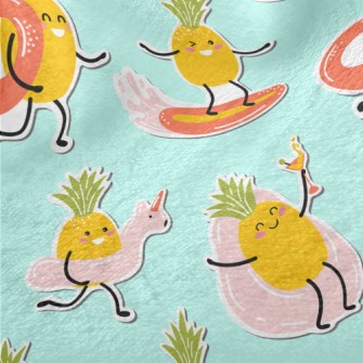 Holiday Pineapple Sticker Minky
