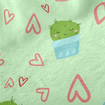 Cute Cactus With Closed Eyes Minky