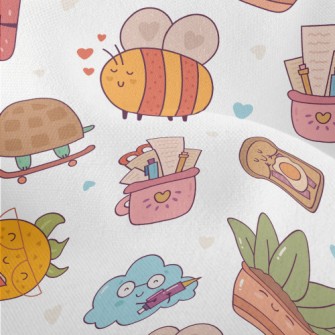 Cute Animal And Plant Campus Lightweight Performance Linen