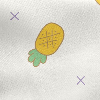 Pineapple And Pineapple Slices Jersey Backed Fleece