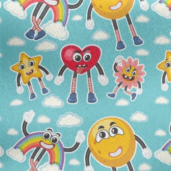 Funny Emoticons Jersey Backed Fleece