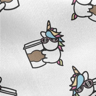 Unicorn Hug Coffee Jersey Backed Fleece