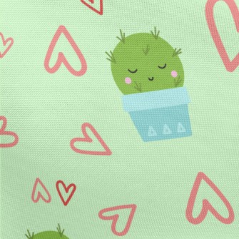 Cute Cactus With Closed Eyes Pongee