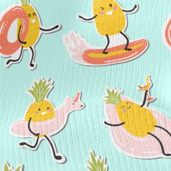 Holiday Pineapple Sticker Stretch Jersey