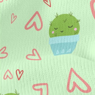 Cute Cactus With Closed Eyes Stretch Jersey