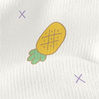 Pineapple And Pineapple Slices Stretch Jersey