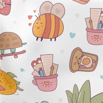 Cute Animal And Plant Campus Lightweight Cotton Poplin