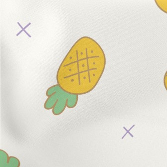 Pineapple And Pineapple Slices Lightweight Cotton Poplin