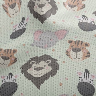 Tiger Lion Family Athletic Mesh Flat Back