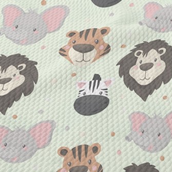 Tiger Lion Family Birdseye Piqué