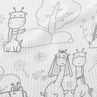 Happy Giraffe Couple Birdseye Piqué