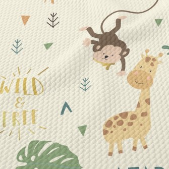 Tropical Jungle Zoo Birdseye Piqué