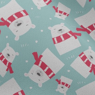 Striped Scarf Polar Bear Chiffon